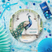 Peacock Mehndi jasmine indische Hochzeitsgeschirr Pappteller (Party)