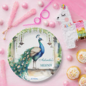 Peacock Mehndi jasmine indische Hochzeitsgeschirr Pappteller (Party)