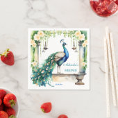 Peacock Mehndi jasmine indische Hochzeitsgeschirr Serviette (Beispiel)