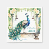 Peacock Mehndi jasmine indische Hochzeitsgeschirr Serviette (Vorderseite)