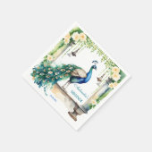 Peacock Mehndi jasmine indische Hochzeitsgeschirr Serviette (Ecke)