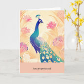 peacock message happy birthday karte (Gelbe Blume)