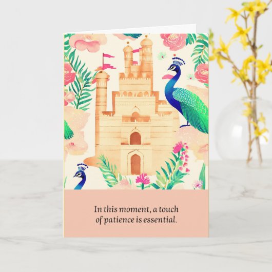 peacock message happy birthday karte (Gelbe Blume)