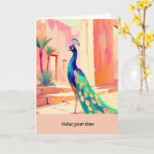 peacock message happy birthday karte (Gelbe Blume)