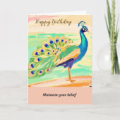 peacock message happy birthday karte (Vorderseite)