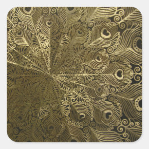 Peacock-Metallablage Quadratischer Aufkleber