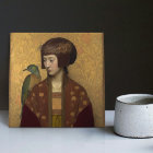Peacock Morris Gold Burgund Jugendstil-Portrait
