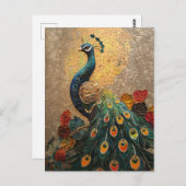 Peacock Mosaic Postkarte (Vorne/Hinten)