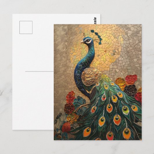 Peacock Mosaic Postkarte (Vorne/Hinten)