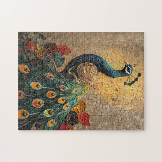Peacock Mosaic Puzzle (Horizontal)