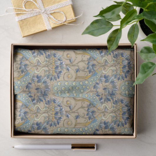 Peacock Motif von Eugène Samuel Grasset Seidenpapier (Geschenk)