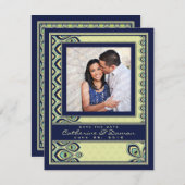 Peacock Nouveau Save the Date (Marine) (Vorne/Hinten)