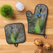 Peacock Ofenhandschuh & Topflappen-Set (Oben Unten)