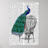 Peacock on Chair Poster (Vorne)