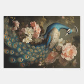 Peacock on flower branches, decoupage geschenkpapier set (Vorderseite 3)