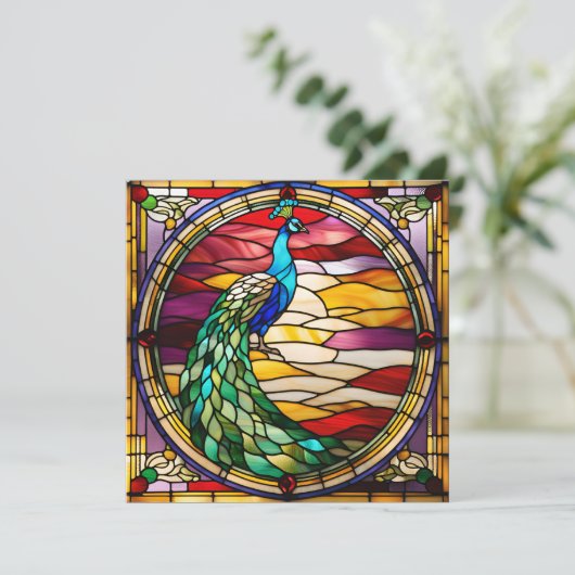 Peacock on Pink (Stehend Vorderseite)