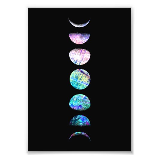 Peacock Opal Moon Phases Art Print Fotodruck (Vorne)