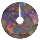 Peacock Ore Chalcopyrite Farbiges Marmormuster Polyester Weihnachtsbaumdecke (Vorderseite)