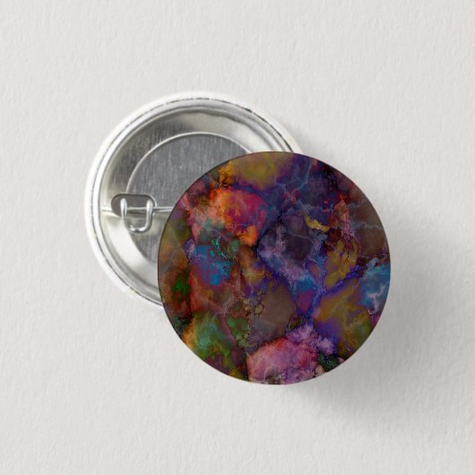 Peacock Ore Chalcopyrite Marble Button (Vorne & Hinten)