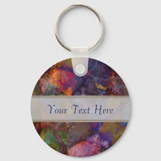 Peacock Ore Chalcopyrite Marble Schlüsselanhänger (Vorderseite)