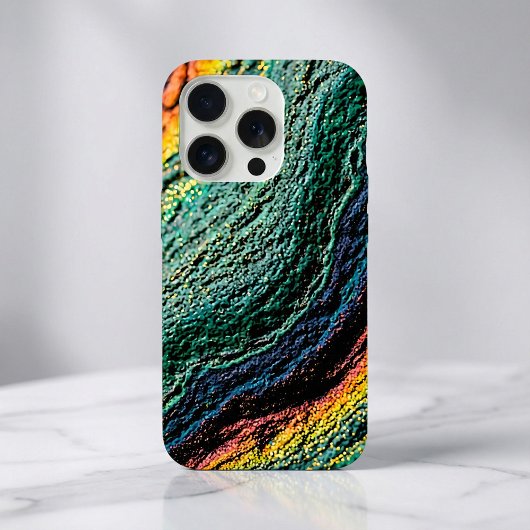 Peacock Ore Vibe Iridescent Teal Green Gold Oil iPhone Hülle