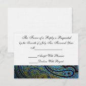 Peacock Paisley Indian Wedding Invitation UAWG RSVP Karte (Vorne/Hinten)