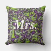 Peacock Paisley Lila und Grünbrücken Kissen (Vorderseite)