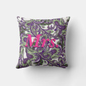 Peacock Paisley Lila und Grünbrücken Kissen (Rückseite)