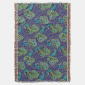 Peacock Paisley Pattern Blue Decke (Vorderseite Vertikal)