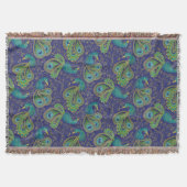 Peacock Paisley Pattern Blue Decke (Vorderseite)