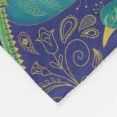 Peacock Paisley Pattern Blue Fleecedecke (Ecke)