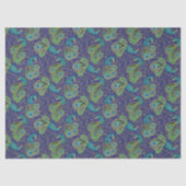Peacock Paisley Pattern Blue Seidenpapier (Vorderseite)