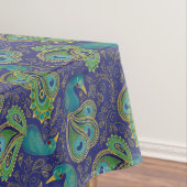 Peacock Paisley Pattern Blue Tischdecke (Beispiel)