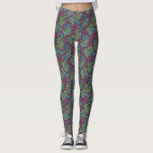 Peacock Paisley Pattern Purple Leggings (Vorderseite)