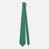 Peacock Paisley Pattern Teal Krawatte (Vorderseite)