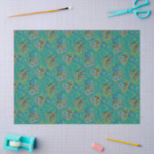 Peacock Paisley Pattern Teal Seidenpapier (Basteln)