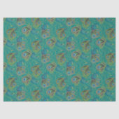Peacock Paisley Pattern Teal Seidenpapier (Vorderseite)