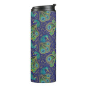 Peacock Paisley Royal Blue Monogram Thermosbecher (Nach links gedreht)