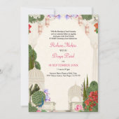 Peacock Palm Garden Indian Colorful Wedding Einladung (Vorderseite)