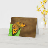 Peacock Pansy Butterfly Karte (Gelbe Blume)