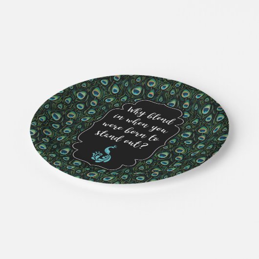 Peacock Pappteller (Schrägansicht)