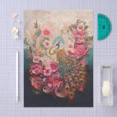 Peacock Paradise: Ornate Floral & Feather Art Seidenpapier (Handwerk)
