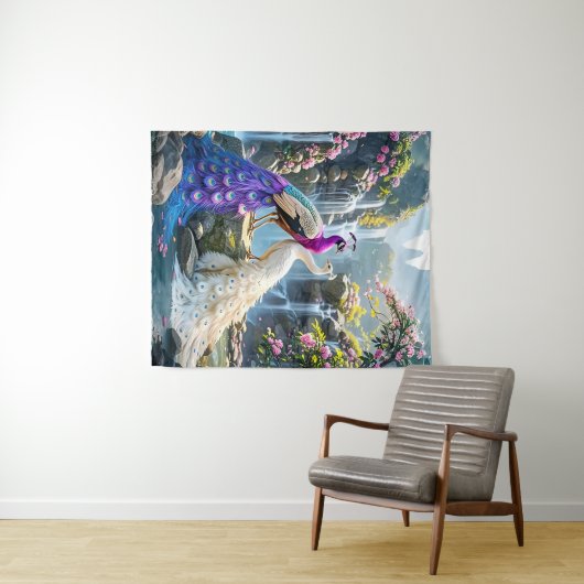 Peacock Paradise Wandteppich (Beispiel (Horizontal))