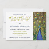 Peacock Party Birthday Brunch Einladung (Vorderseite)