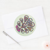 Peacock Party Pink DIY Cupcake Topper Label Runder Aufkleber (Umschlag)