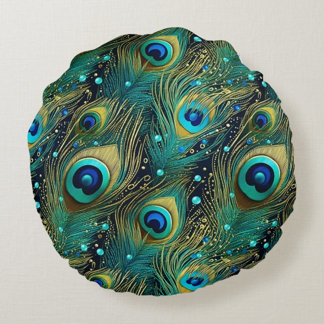 Peacock Passion Throw Kissen (Rückseite)