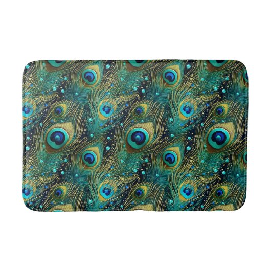 Peacock Passion Throw Kissen Badematte (Vorderseite)