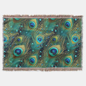 Peacock Passion Throw Kissen Decke (Vorderseite)