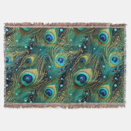 Peacock Passion Throw Kissen Decke