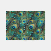 Peacock Passion Throw Kissen Fleecedecke (Vorderseite (Horizontal))